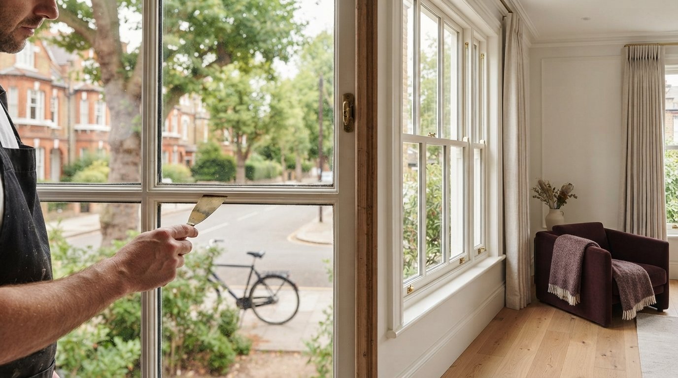 Timber sash window restoration Surrey: 10-year warranty and case studies